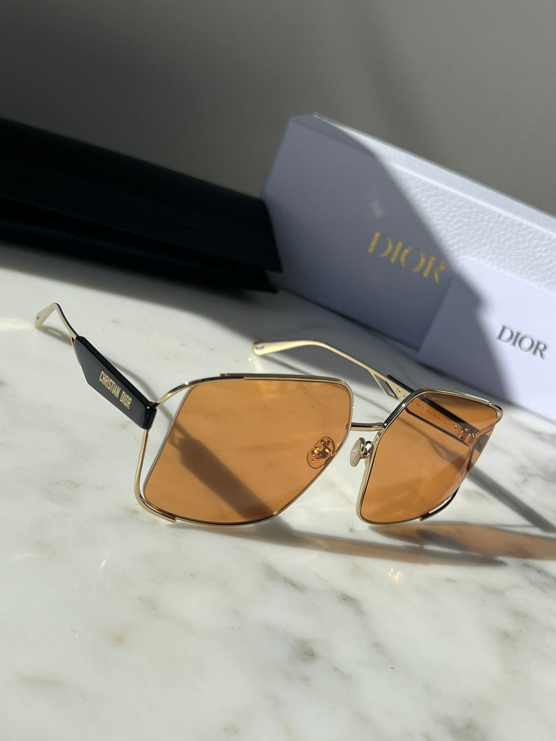 Dior ArchiDior Oversized Sunglasses in Gold Orange Designer Daydream