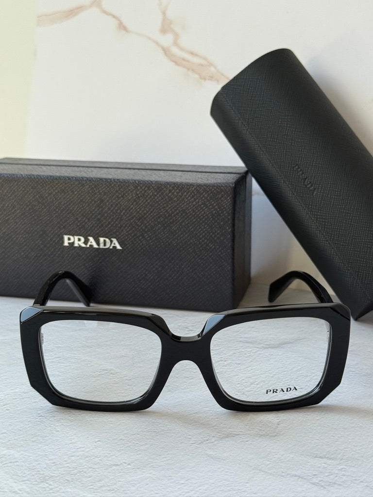 Prada PR C09V Rectangular Eyeglasses Frames in Black