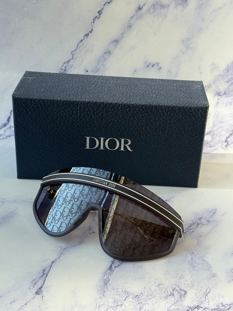 Dior DiorClub M2U Mask Sunglasses in Blue Monogram Logo