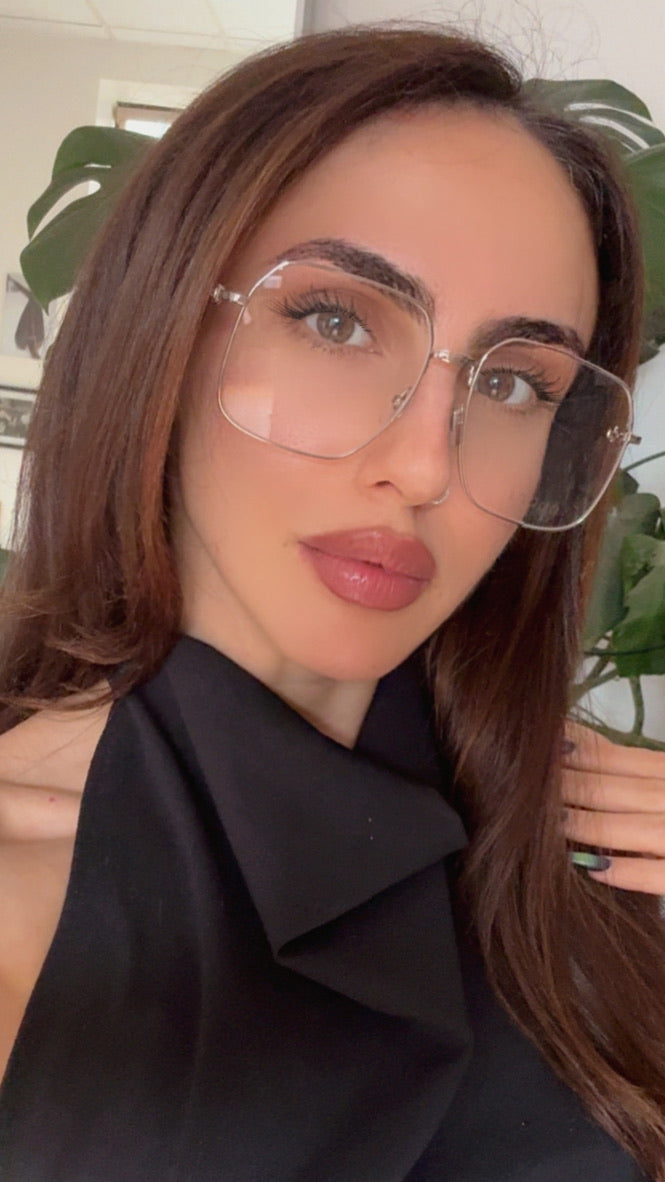 Gucci GG0952O Oversized Metal Square Frames in Silver