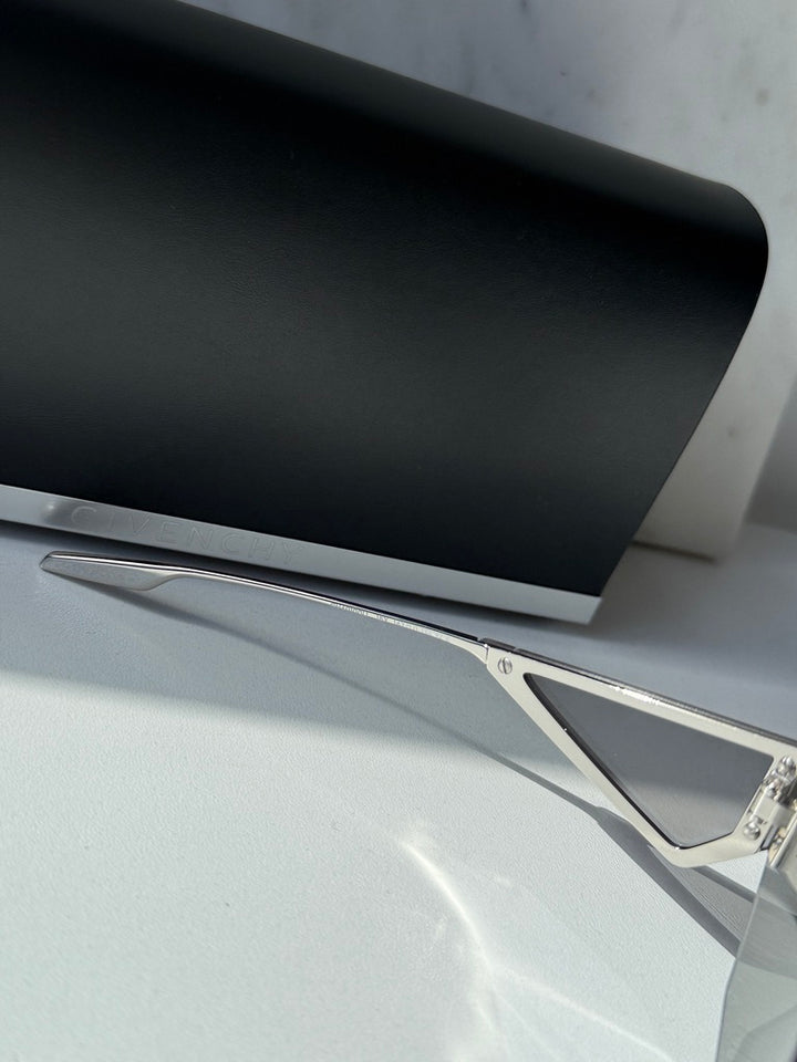 Givenchy GV40100U Cut Blue Mirror Shield Sunglasses