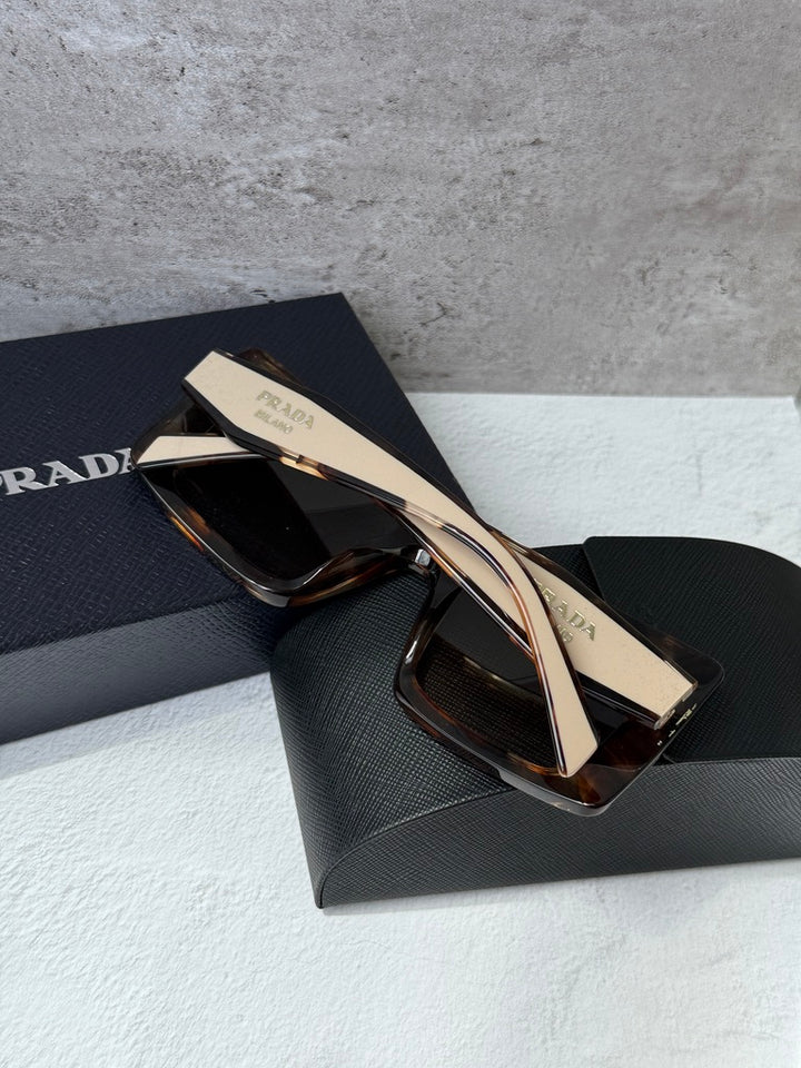 Prada PR D01S Square Sunglasses in Havana Powder