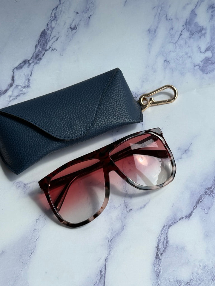 Loewe LW40001F Filipa Oversized Mask Sunglasses in Red Havana