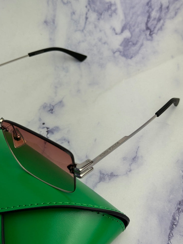 Bottega Veneta BV1126S Rimless Sunglasses in Silver Pink