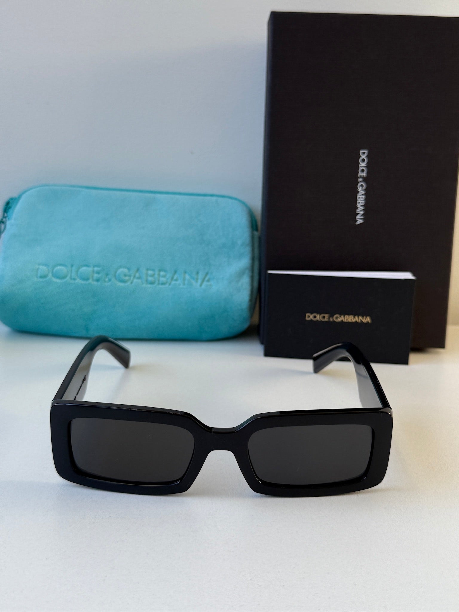 Dolce & Gabbana DG6187 Black Rectangular Sunglasses – Designer