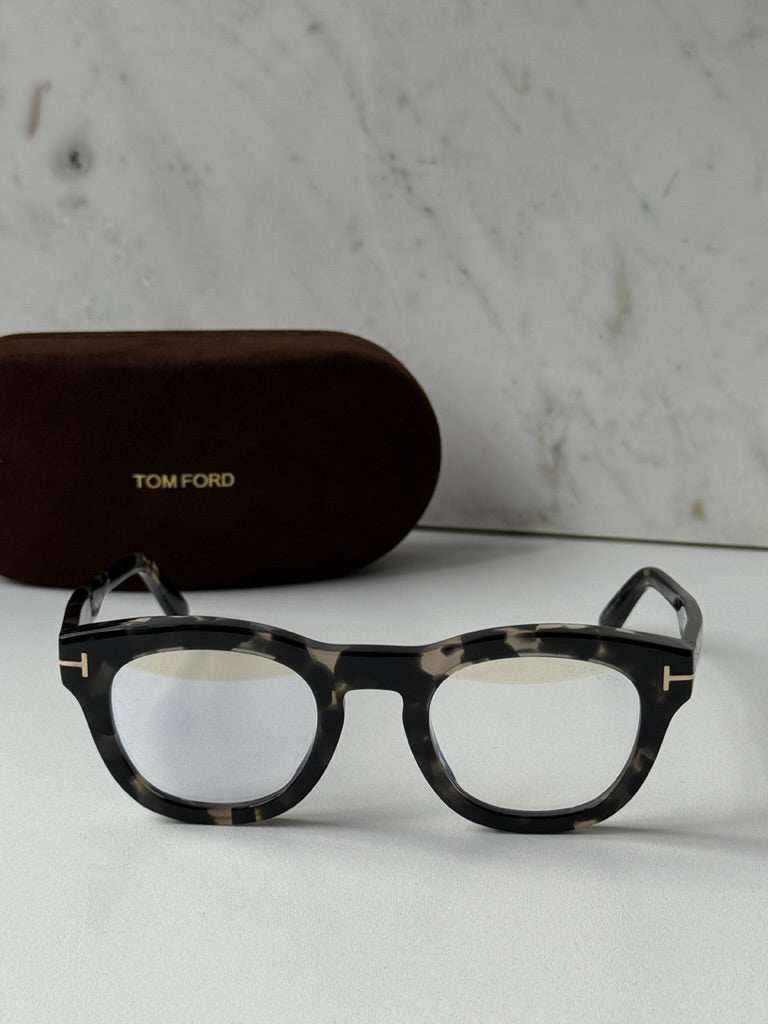 Tom Ford FT5873-B Havana Black Thick Bluelight Frames