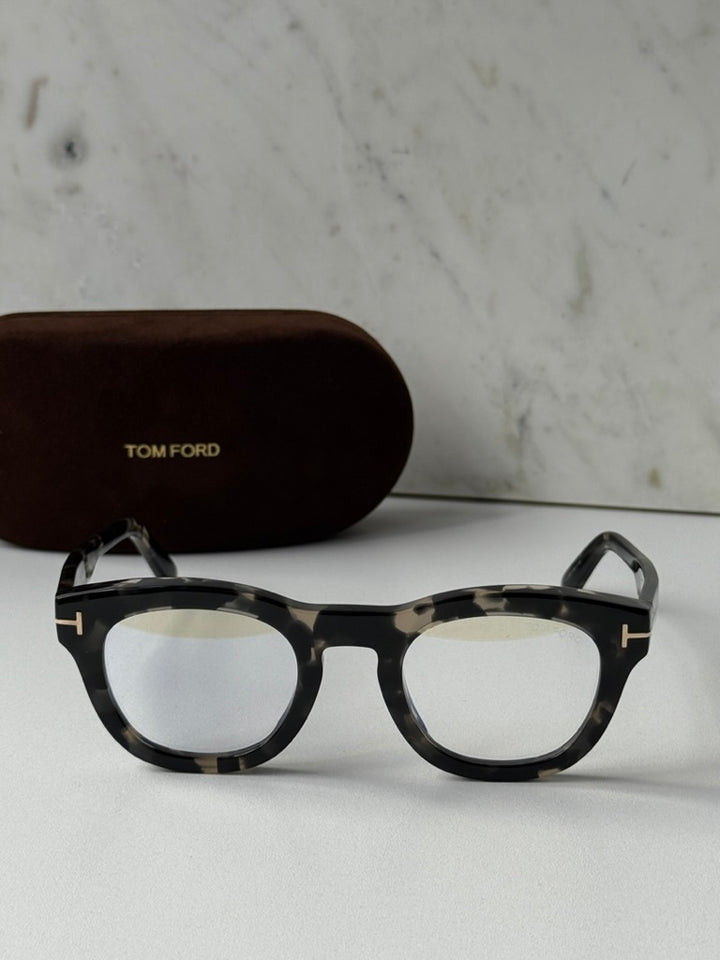 Tom Ford FT5873-B Havana Black Thick Bluelight Frames