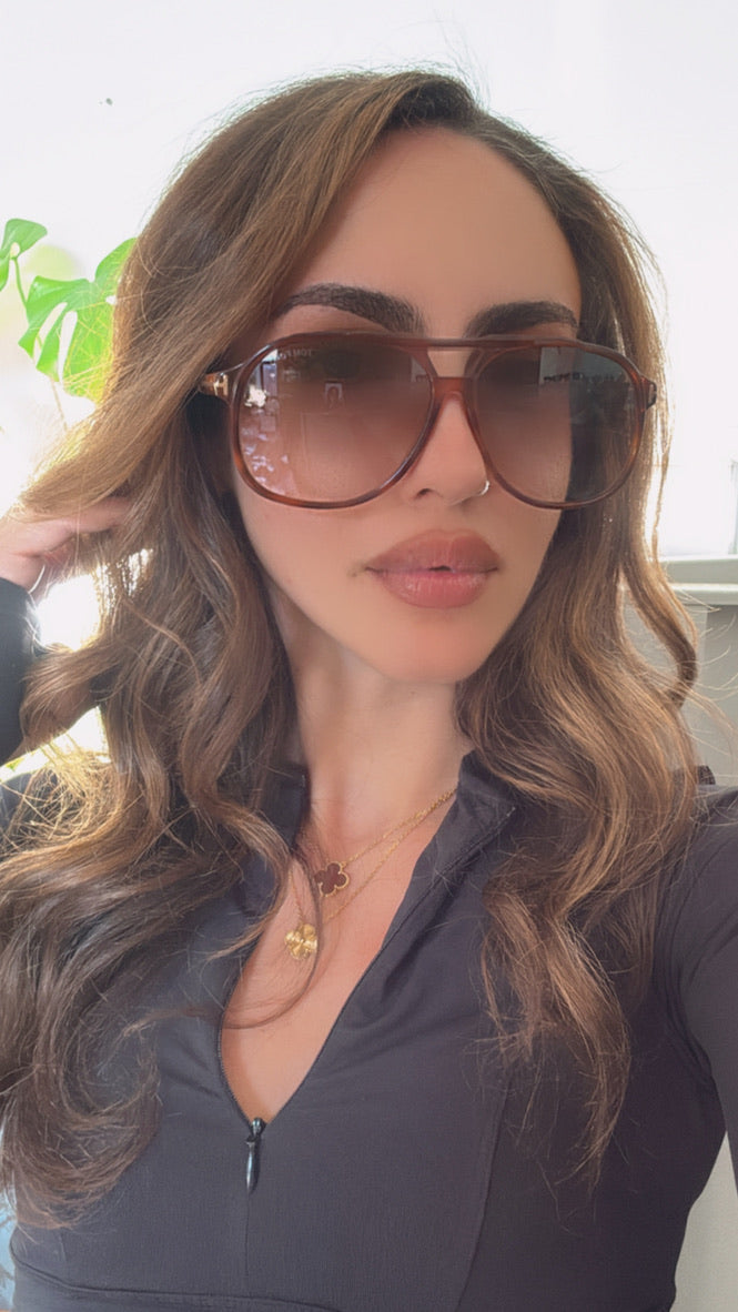 Tom Ford Raoul FT0753 Aviator Sunglasses in Havana Brown