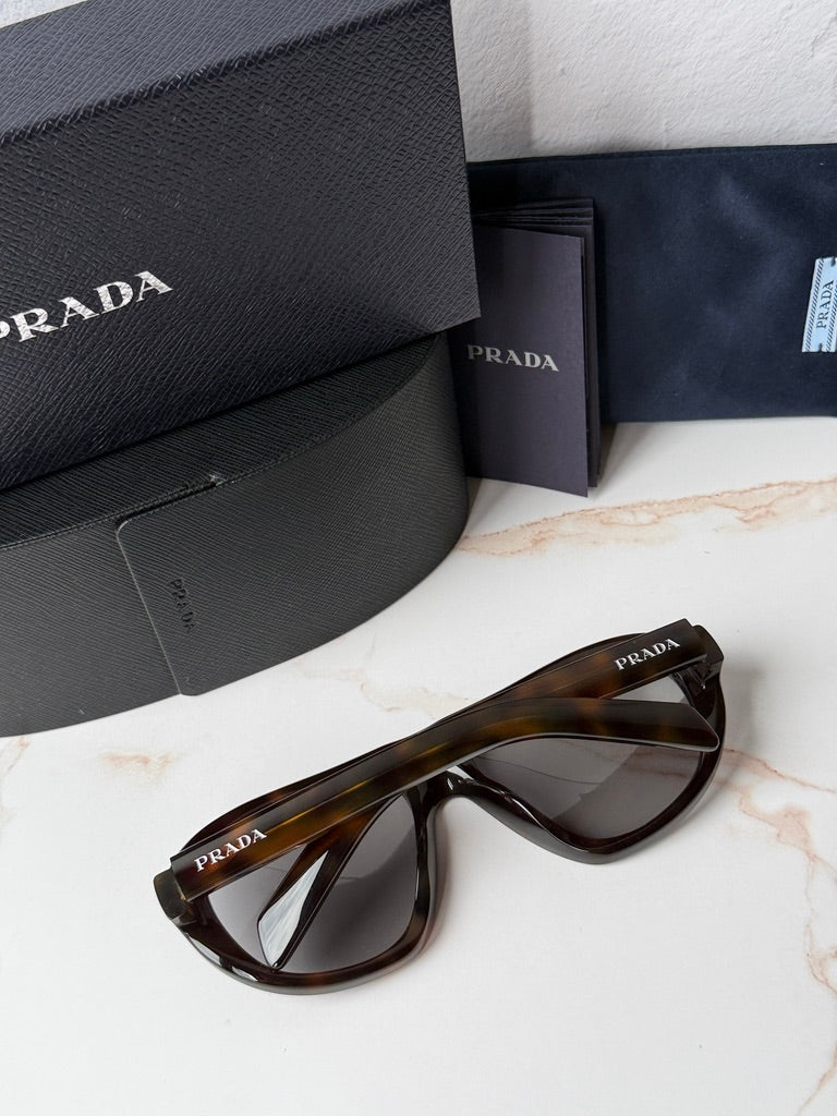 Prada PR C05S Aviator Sunglasses in Havana Grey