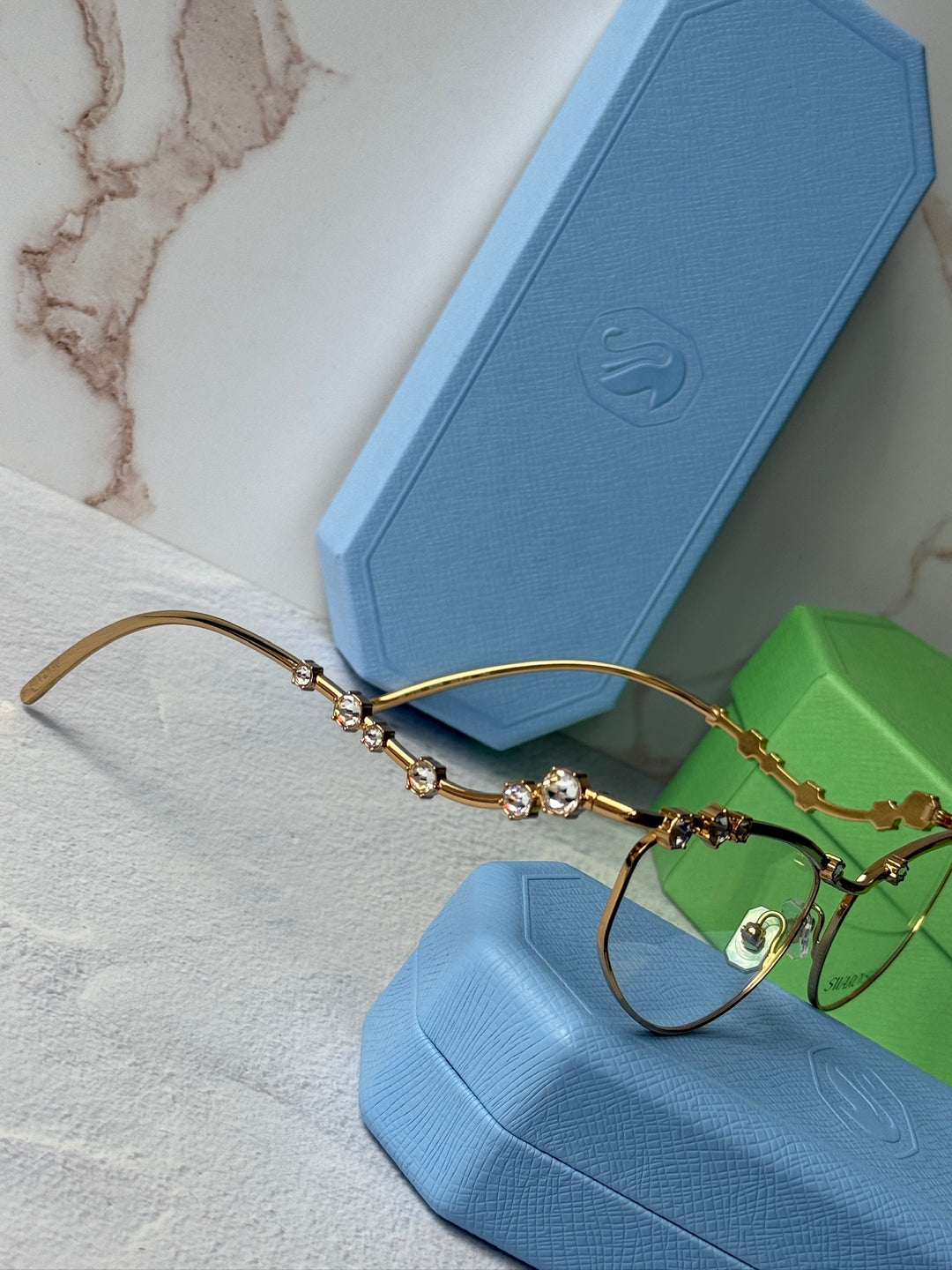 Swarovski SK1015 Gold Crystal Eyeglasses Frames