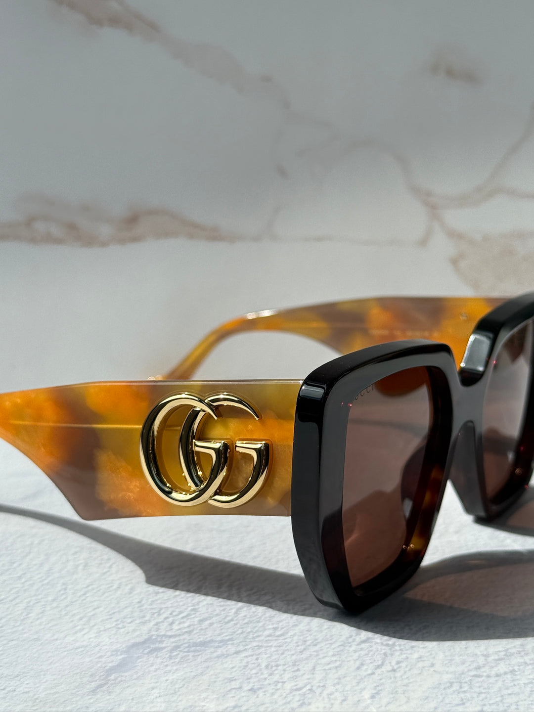 Gucci GG0956S Oversized Sunglasses in Havana Brown
