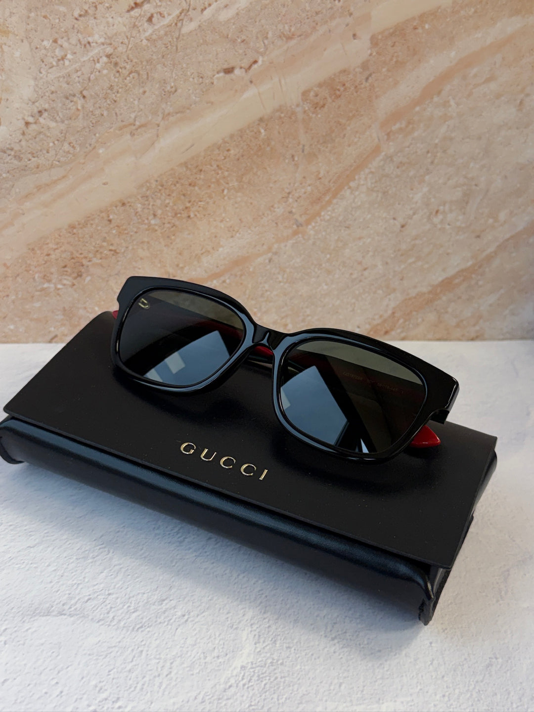 Gucci GG1872SK Black Striped Temple Sunglasses