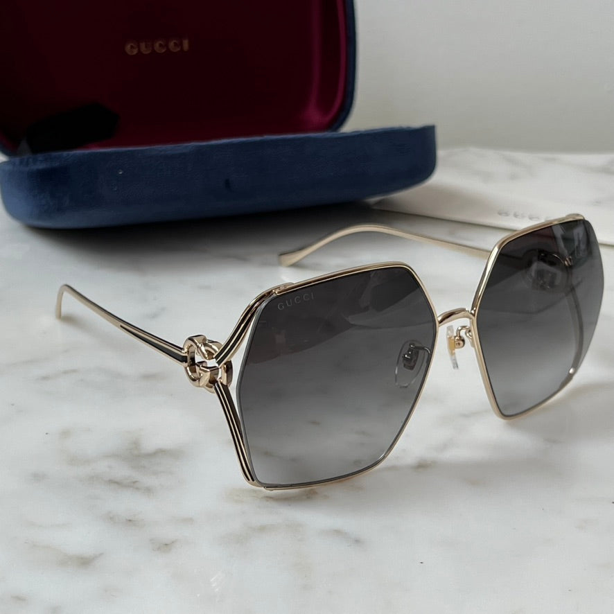 Gucci GG1322SA Metal Sunglasses in Grey Lens