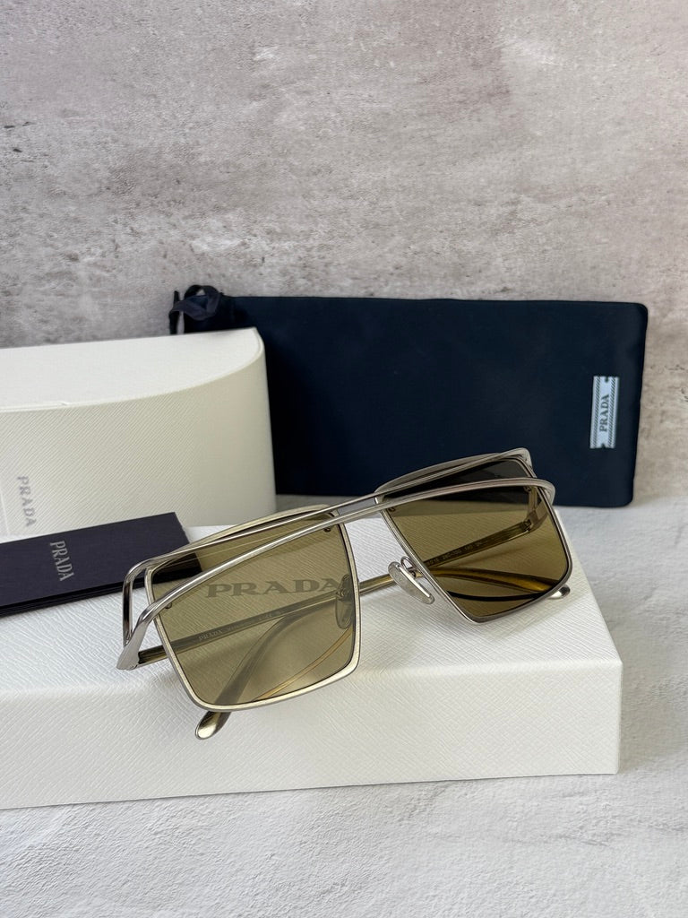 Prada PR C55S Square Sunglasses in Silver
