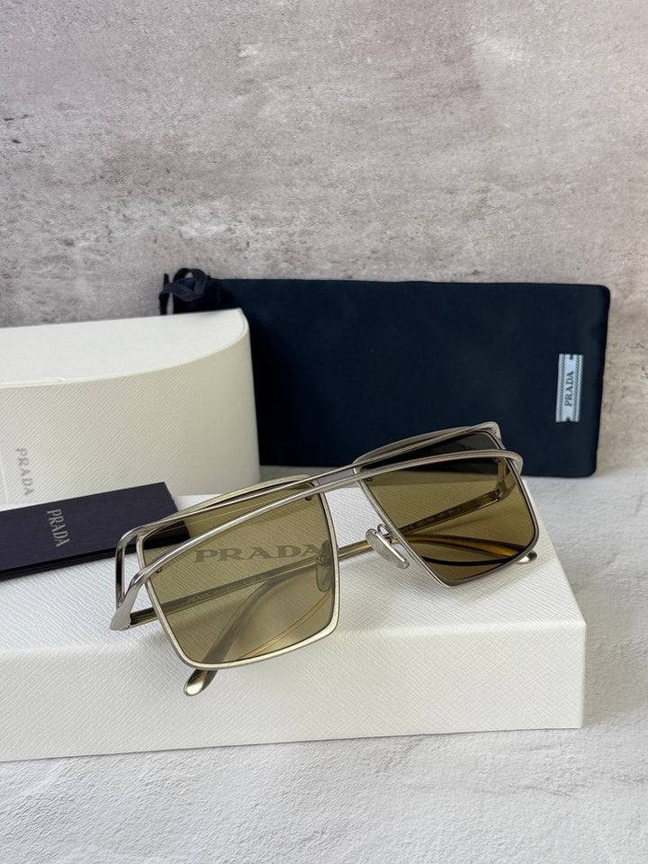 Prada PR C55S Square Sunglasses in Silver