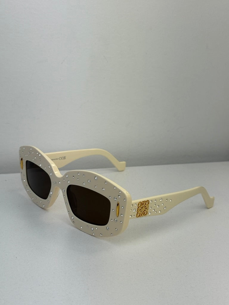Loewe LW4114IS Anagram Sunglasses in Ivory Crystal