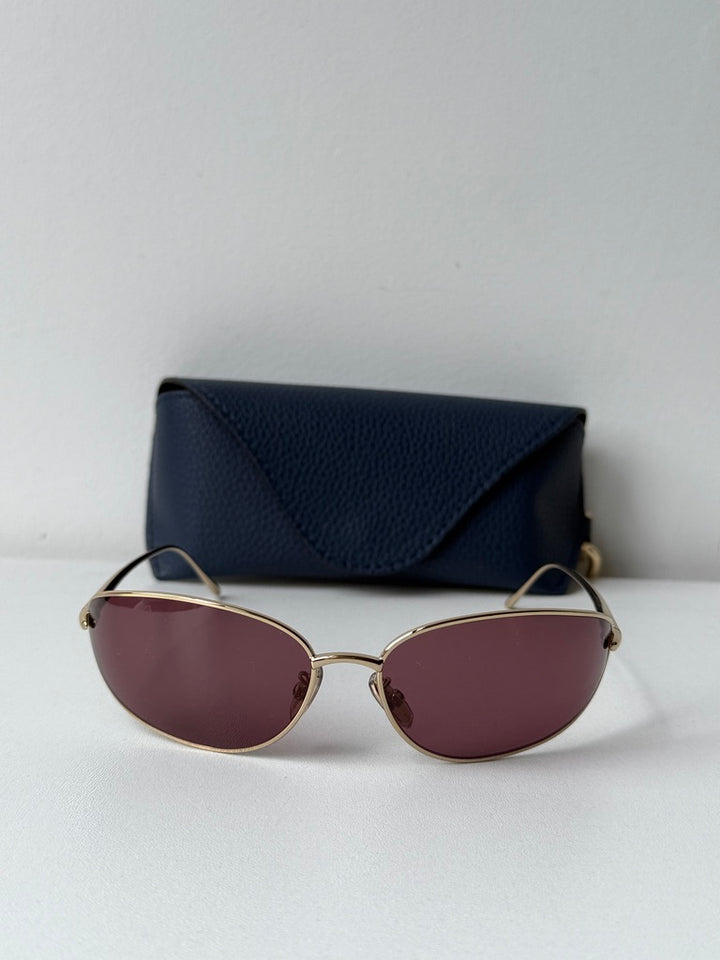 Loewe LW40164U Mask Sunglasses in Gold Purple