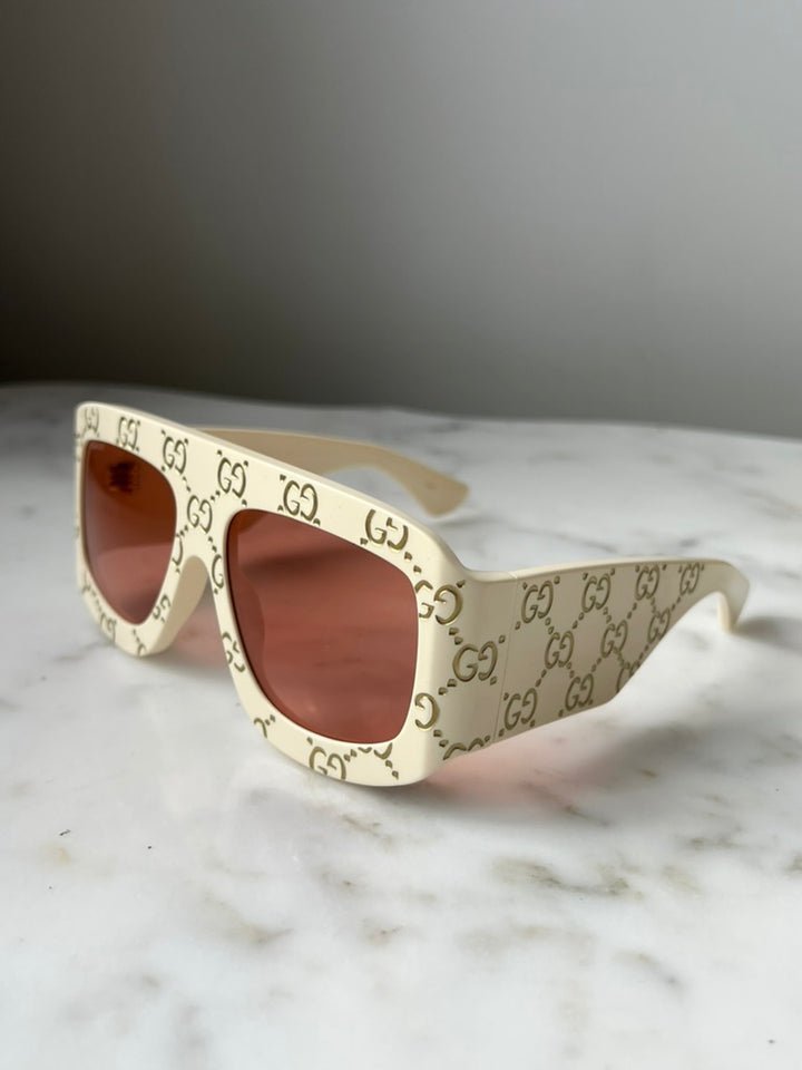 Gucci GG0983S Logo Sunglasses in Ivory