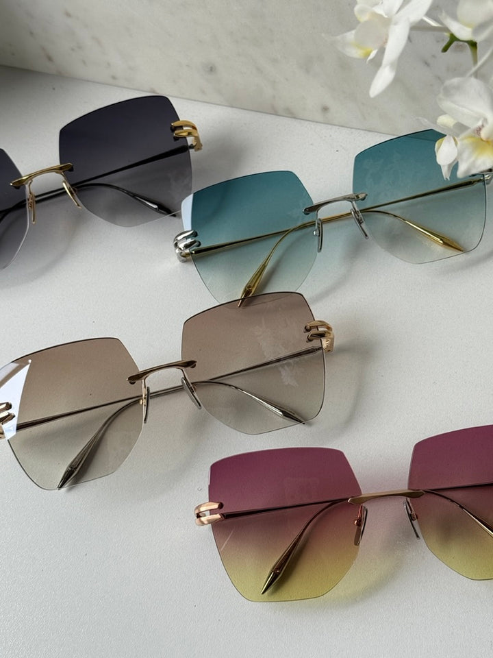 Assorted Dita Embra sunglasses with mixed metal frames and tinted gradient lenses