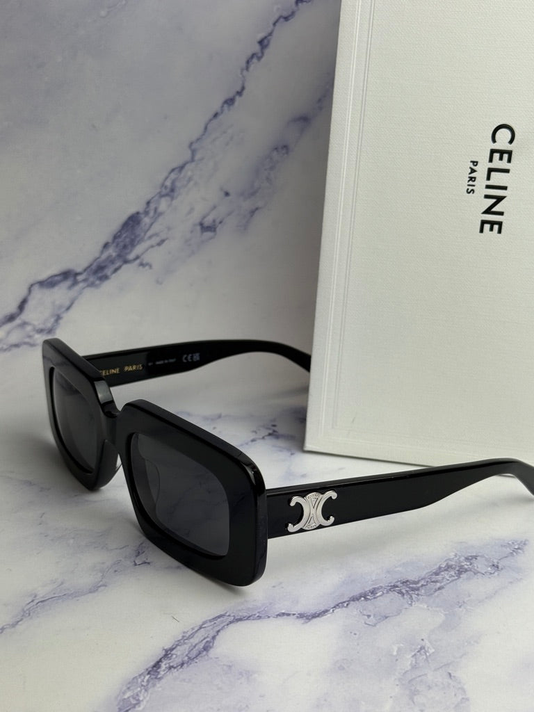 Celine CL40313U Black Rectangular Triomphe Sunglasses