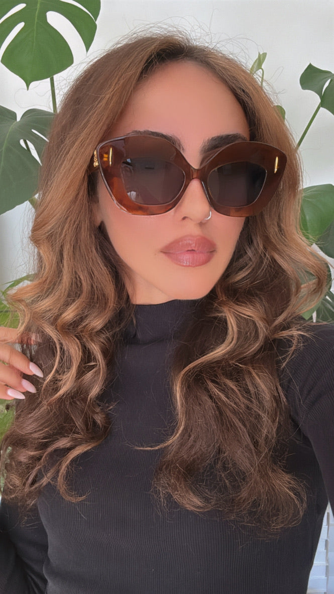 Loewe LW40127I Anagram Sunglasses in Havana Brown