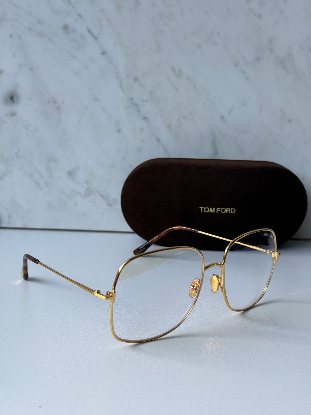 Tom Ford FT6048-B Gold Oversized Bluelight Frames