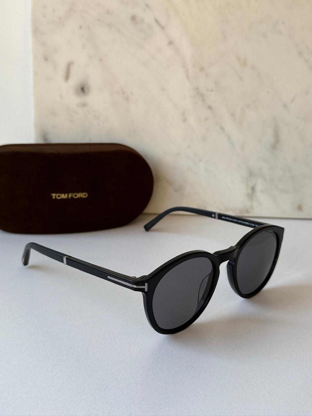 Tom Ford FT1021-N Round Sunglasses in Black Polarized