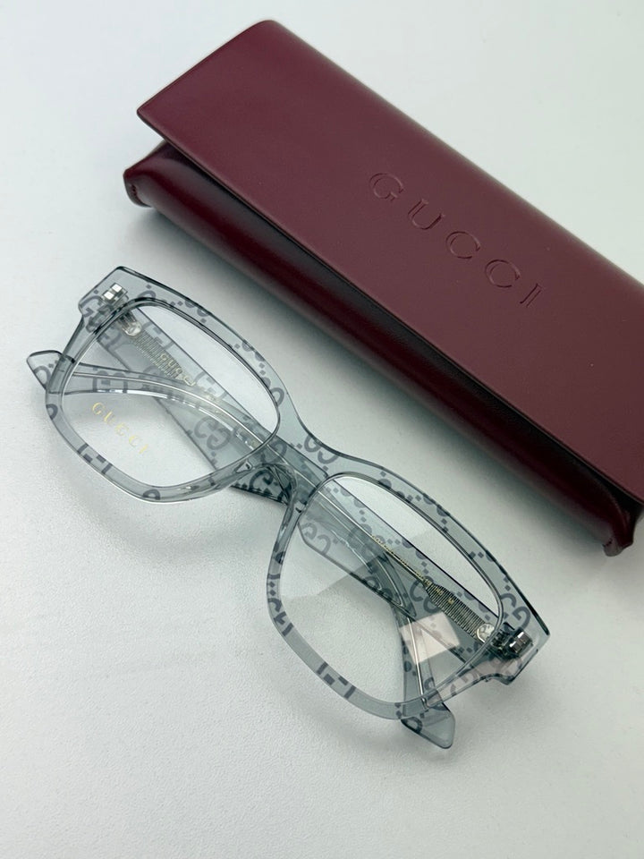 Gucci GG1428O Unisex Frames in Grey Monogram