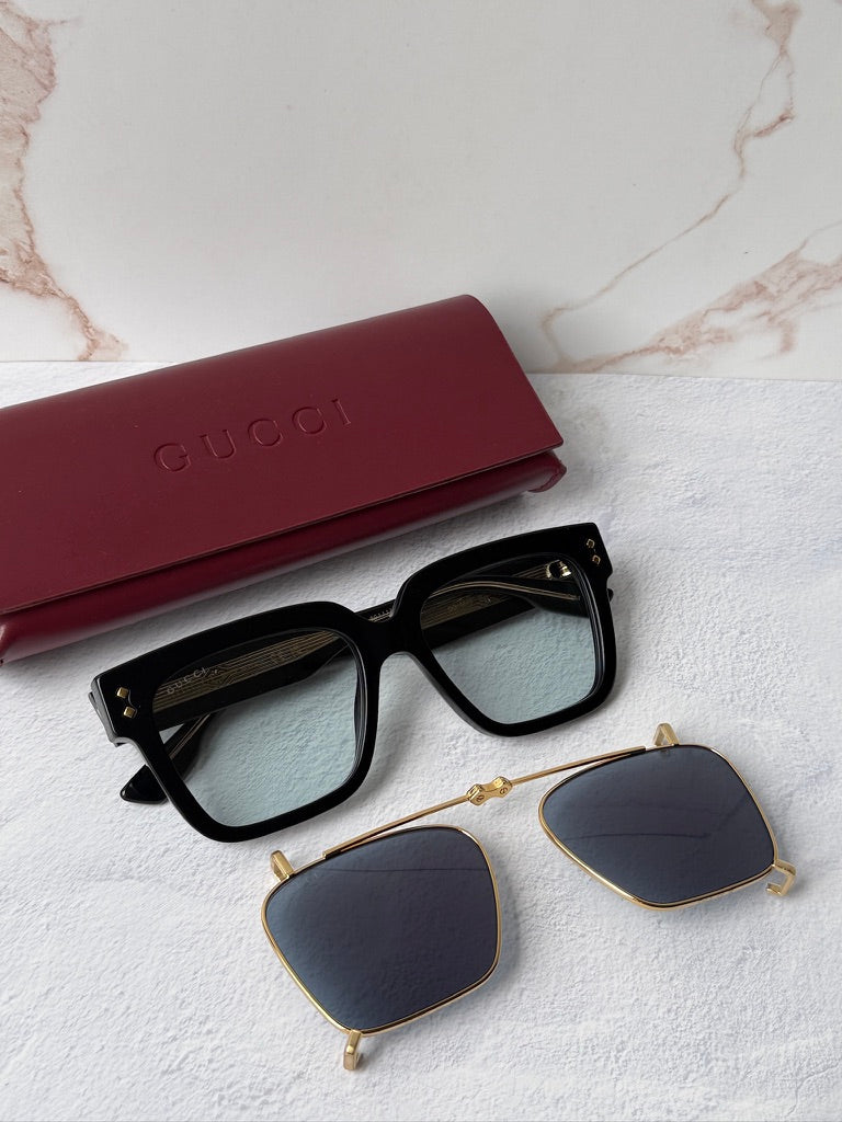 Gucci GG1084S Black Clip On Sunglasses