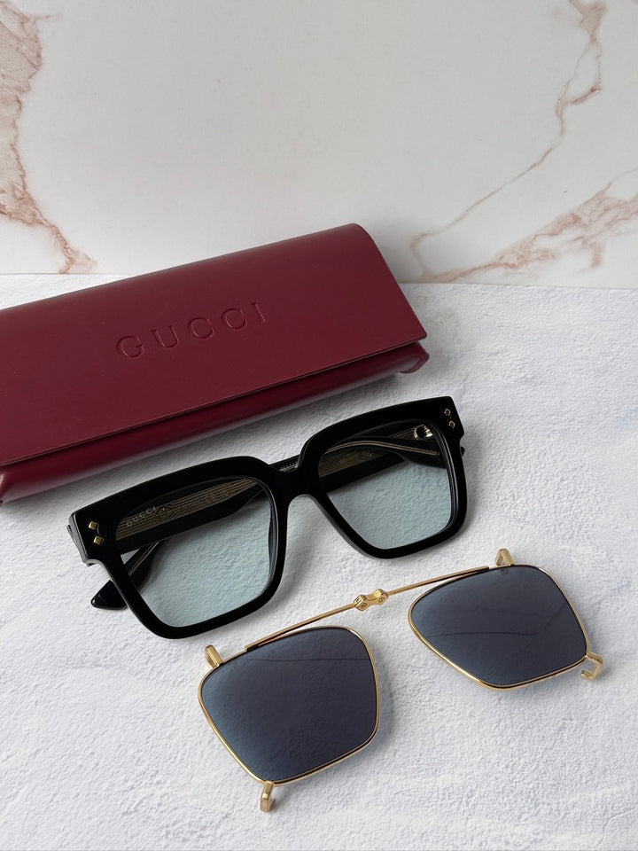 Gucci GG1084S Black Clip On Sunglasses