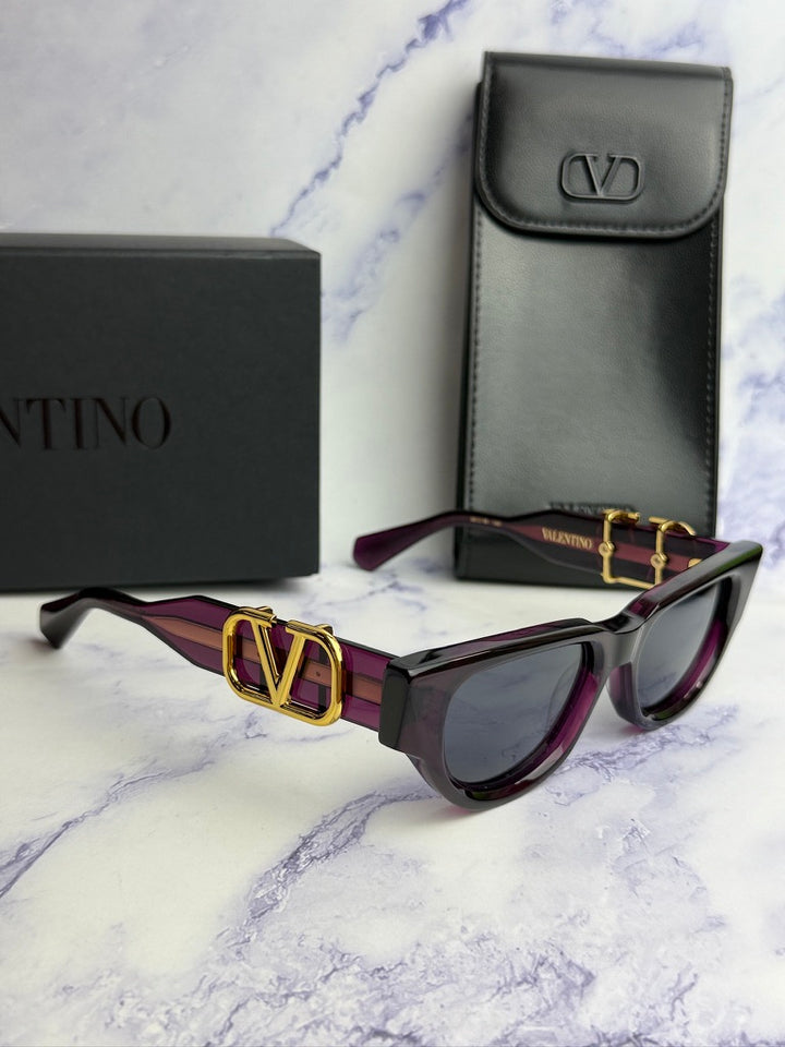 Valentino VLS103-D V-Due Purple Cat Eye Sunglasses