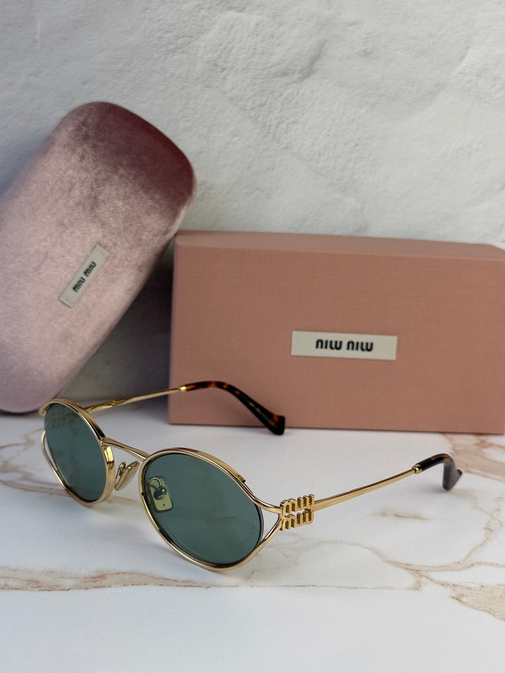 Miu Miu MU52YS Gafas de sol de metal dorado