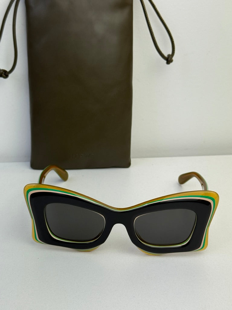 Loewe LW40140U Layered Cat Eye Sunglasses in Grey