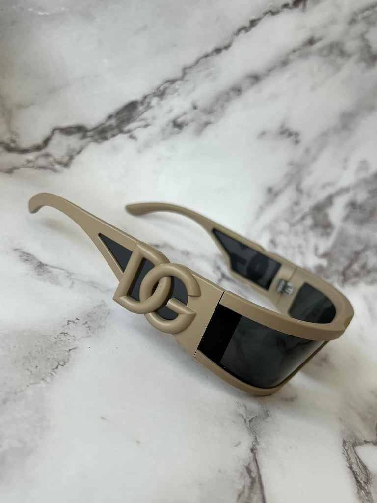 Dolce & Gabbana DG6198 Beige Shield Sunglasses – Designer Daydream