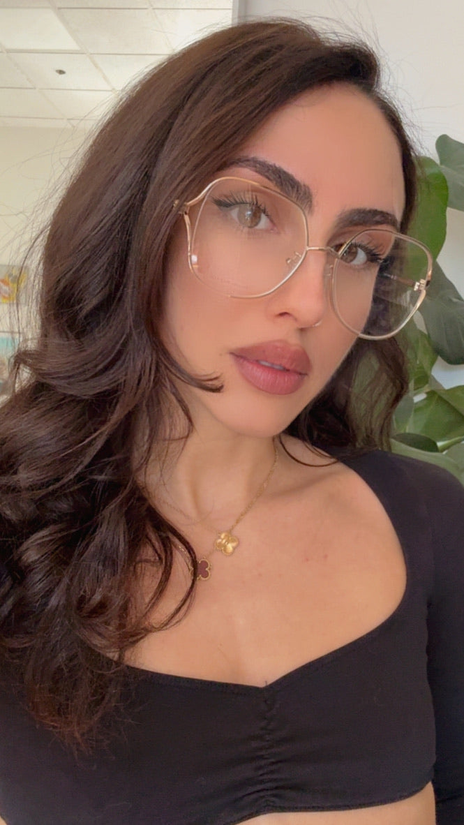 Alexander McQueen AM0368O Gold Metal Square Frames