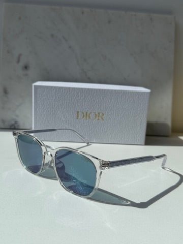 Dior Indior S1I Square Sunglasses in Clear Blue Mirror