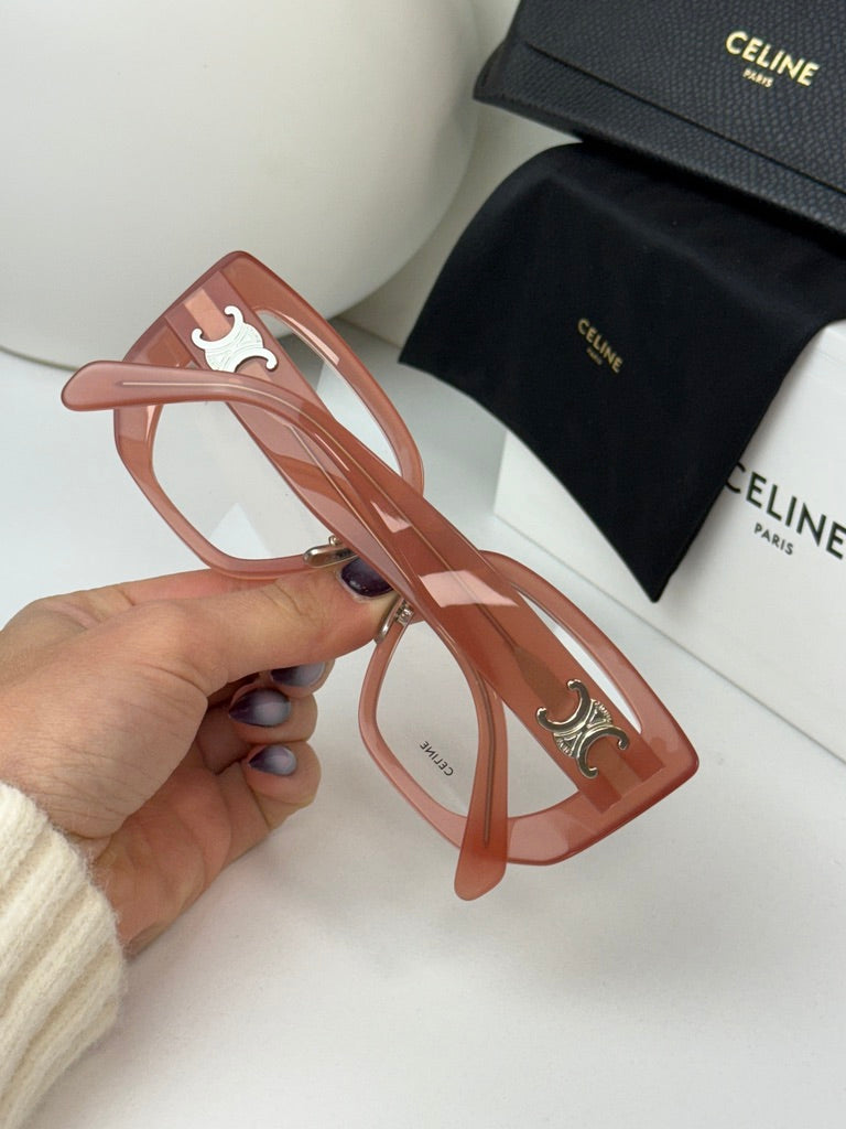 Celine CL50003I Monturas de anteojos tipo ojo de gato gruesas en negro