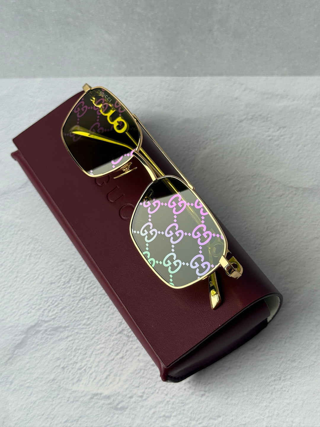 Gafas de sol con montura gruesa en marrón Gucci GG1338SK