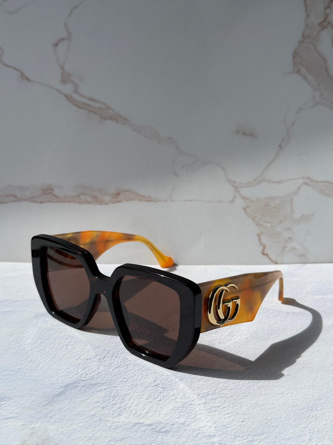 Gucci GG0956S Oversized Sunglasses in Havana Brown