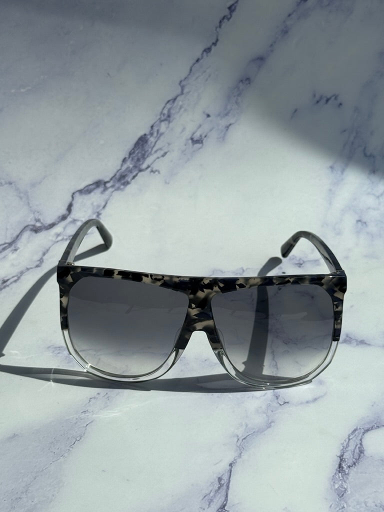 Loewe LW40001F Filipa Oversized Mask Sunglasses in Blue Havana