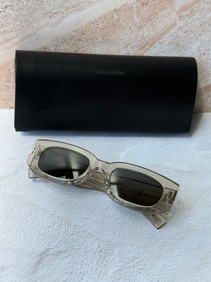 Saint Laurent SL697 Sunglasses in Transparent Mirror