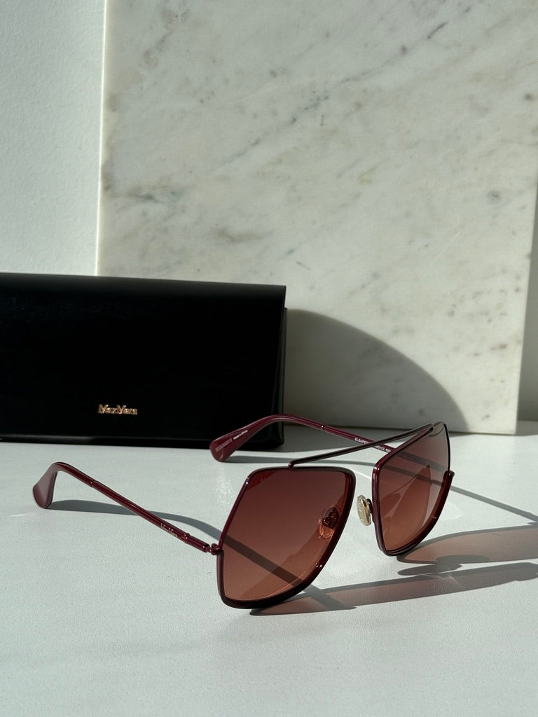 Max Mara MM0102 Sunglasses in Shiny Bordeaux
