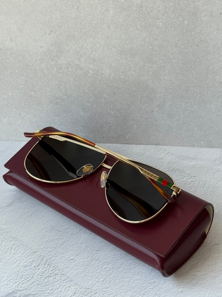 Gucci GG1677S Gold Aviator Sunglasses