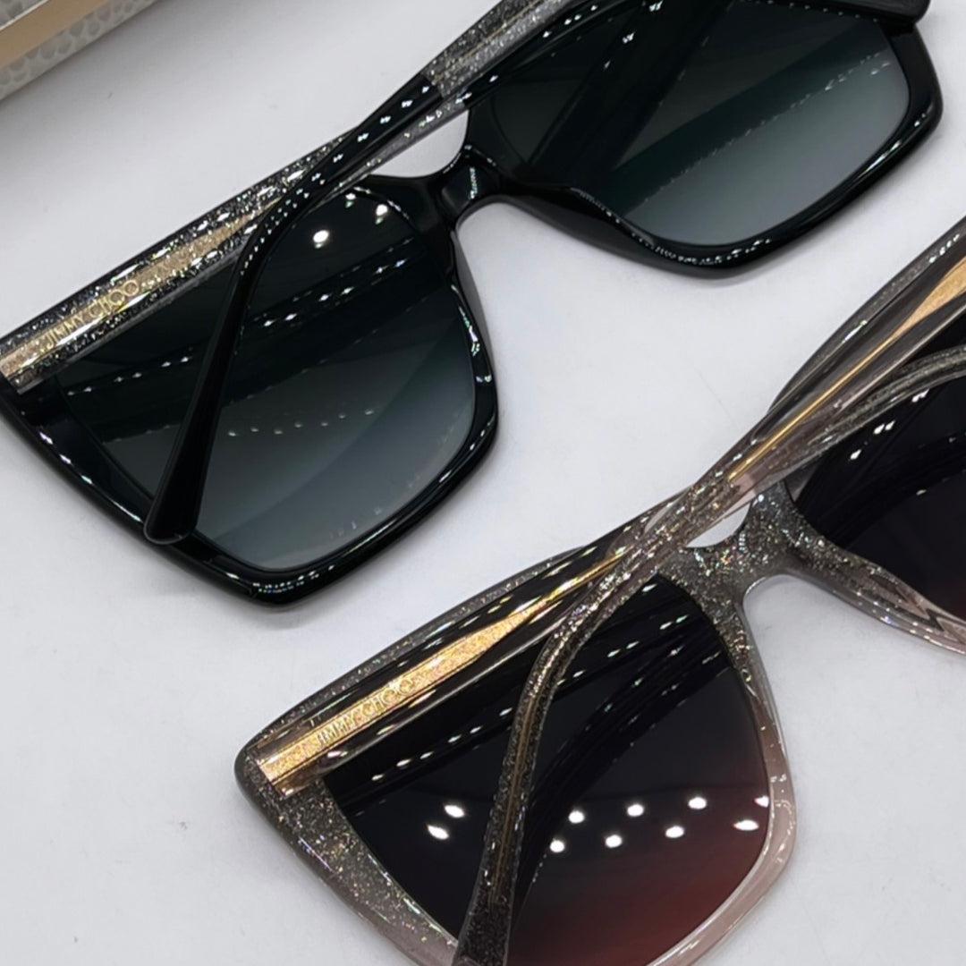 Jimmy Choo Lessie Sunglasses in Grey Glitter