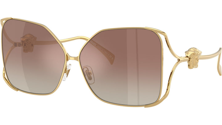 Versace VE2288 Square Metal Sunglasses in Gold Brown