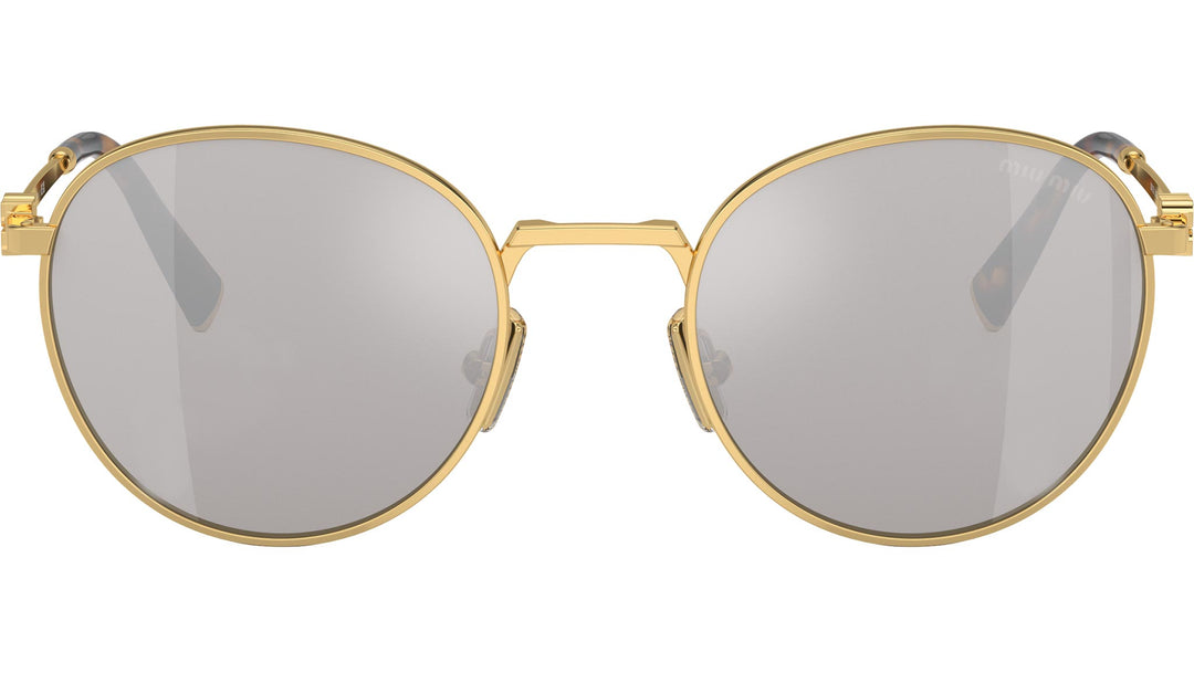 Miu Miu MU55ZS Gold Silver Lens Round Sunglasses