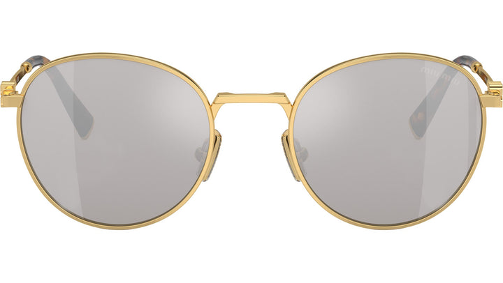 Miu Miu MU55ZS Gold Silver Lens Round Sunglasses