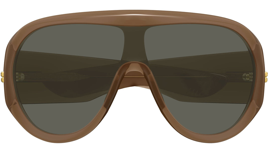 Bottega Veneta BV1012S Gafas de sol estilo aviador minimalistas con lentes rojas