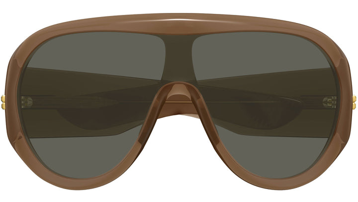 Bottega Veneta BV1012S Gafas de sol estilo aviador minimalistas con lentes rojas