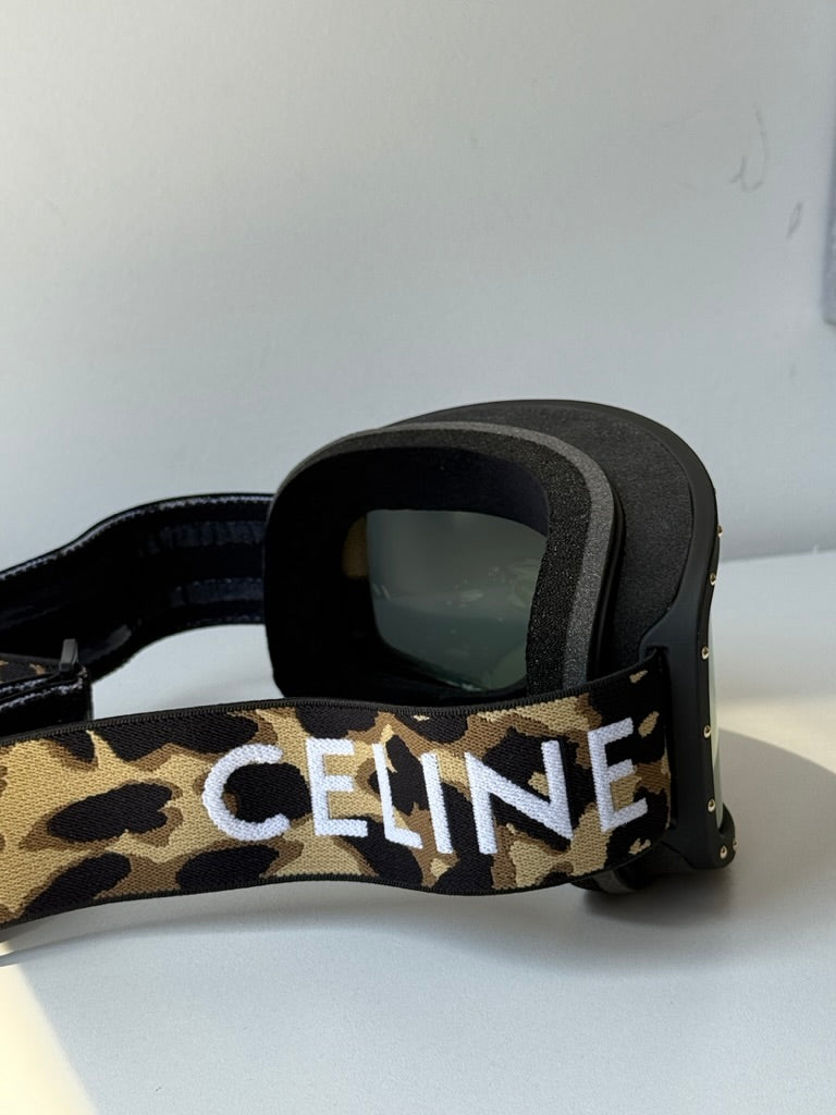 Celine CL40196U Black Gold Studded Mirror Ski Mask